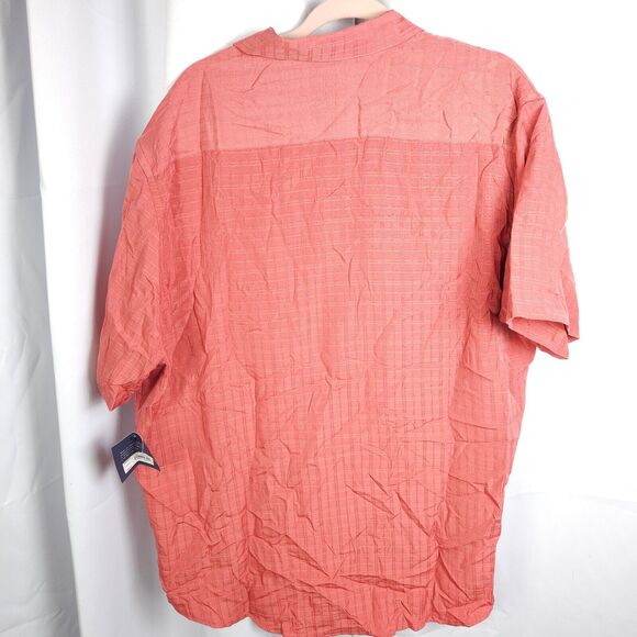NWT Croft & Borrow Mens XL Pinkish Red Easy Care Polyester Button Down Shirt - Picture 2 of 7
